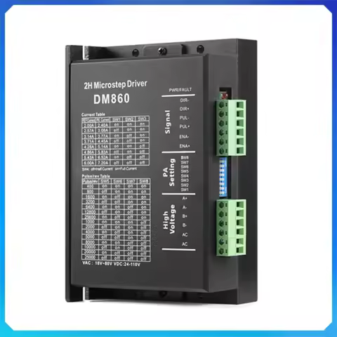 DM860H DM860 Stepper Motor Drive 0-200khz 2 Phase Stepper Driver AC18-80V Or DC 24-110V 2A-7.2A 2H f