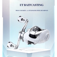 7.2:1 gear ratio 6kg max drag Drag clicker Pretty white painting Smooth bearings Fishing reel Reel c