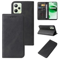 For Realme C35 Closure Leather Phone Case