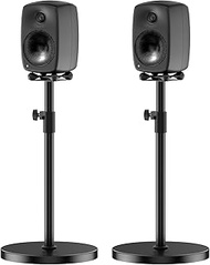 Height Adjustable Speaker Stands Pair for Genelec G Two 8020D 8320A Speaker Stand with Cable Managem