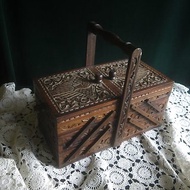 【老時光 OLD-TIME】早期手工雕刻實木裁縫箱