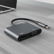 4K HD VGA+USB+PD 4-in-1 Type-C to AV Hub for Notebook Projection 4K HD VGA + USB + PD 4-dalam-1 Hub 