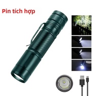 P80 LED 1000LM Đèn Pin Hợp Kim Nhôm Đèn Pin Chống Nước Với Vô Hạn Mờ TYPE-C Sạc Bút Kẹp Cho Cắm Trại