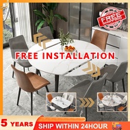 【Free Installation】Round Table Extendable Dining Table Round Table Folding Round Table HDB Sintered 