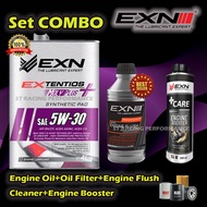🔥SET COMBO🔥 EXN MOLYPLUS 5W30 Engine oil,EXN Engine Flush,EXN Engine Booster,Oil filter