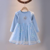 Girl Frozen Dress Kids Toddler Spring Autumn Fashion Baby Cute Aisha Princess Dresses Girls Long Sle
