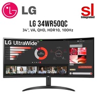 LG UltraWide 34WR50QC 34'' QHD 100HZ FREESYNC HDR10 VA Curved Monitor