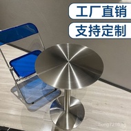 Minimalist stainless steel table, red solid wood tea table, industrial dessert shop net table, coffe