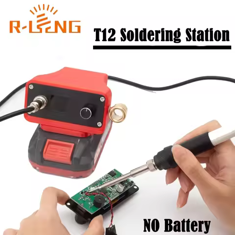 OLED Digital T12 Soldering Iron Station For Bauer 20V Lithium Battery Adjustable Welding Station for