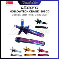 LITEPRO Hollowtech Crankset 130BCD Oil Slick Black Red Gold Silver