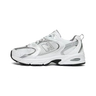 New Balance NB 530 men and women wear-resistant short running shoes silver white