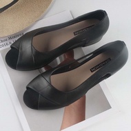 ꕥCatalog Shoesꕥ รองเท้าคัชชูผู้หญิง ทรงเปิดหัว ส้นหนายางนิ่ม 5 สี เบอร์ 36-40 (11)