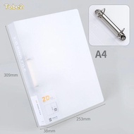 TOBE2 Binder File Folder, Office Document Plastic Transparent Folder, Practical D-shaped 2 Holes Lev