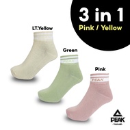 (แพ็ค 3คู่) PEAK ถุงเท้ากีฬา ระบายอากาศดี ไม่อับชื้น sock sport พีค Low Cut รุ่น W2233302