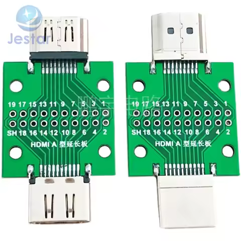 HDMI Male and Female Test Board MINI Connector with Board PCB 2.54mm pitch 19/20pin DP HD A Female T