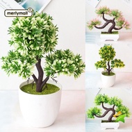 MERLYMALL Small Tree Potted, Guest-Greeting Pine  Artificial Plants Bonsai, Home Decoration Garden Desk Ornaments Creative Simulation Fake Flowers