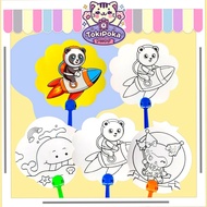 Toki - N07 DIY HAND FAN CUTE CARTOON FAN/ CUTE COLORING FAN/