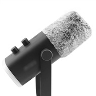 LEFXMOPHY Pelindung Angin untuk Mikrofon FIFINE AM8, Penapis Angin Berbulu Kelabu