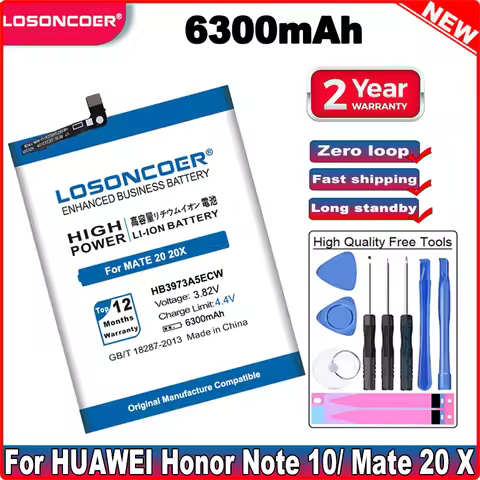 HB4073A5ECW 6300mAh HB3973A5ECW Battery For Huawei Honor Note 10 RVL-AL09 RVL-AL10 Mate 20 X Mate20X