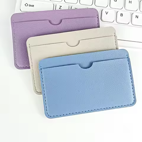 Pu Leather Card Holder Ultra-Slim Bank Card Holder Small Wallet Smooth Texture Credit Card Case For