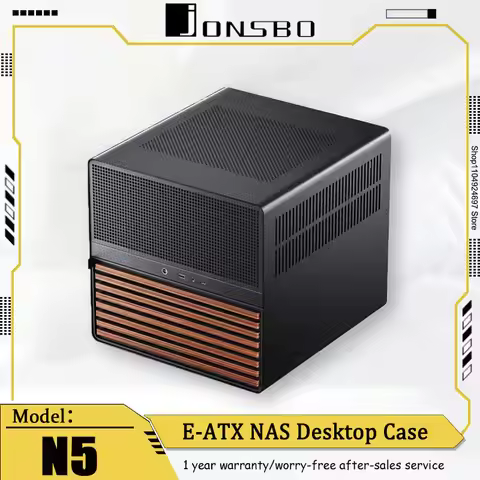 JONSBO N5 Black NAS Chassis Aluminum Case ATX Power Supply Supports ATX Motherboard12-Position Separ