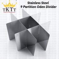 TKTT Stainless Steel 9 Grid Oden Cooker Partition Kanto Divider Yong Tao Fu Steamboat Fryer Multi Pu
