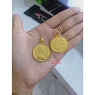 Large brass coin pendant