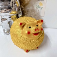 Heo đất lợn đất đồng xu vàng - Chin decor