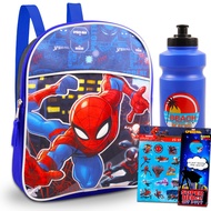 Spiderman Mini Backpack Set - Bundle with 11" Spiderman Backpack for Boys 4-6, Spiderman Stickers, W