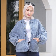 JAKET DENIM JEANS OVERSIZE VINTAGE WANITA JACKET JINS OVERSIZE KEKINIAN JAKET VINTAGE LENGAN BALON CROP JEANS