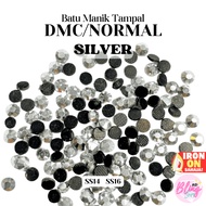 SILVER Batu Manik Hotfix Rhinestones Iron On Batu Manik Tampal Batu Tabur Aksesori Hiasan Tudung, Baju, Jubah