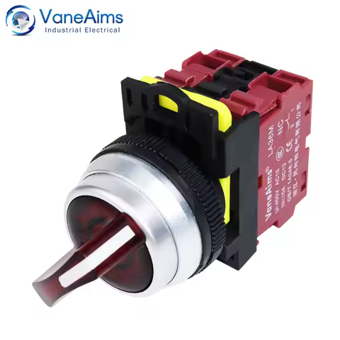 30mm Selector Rotary Knob Switch LA36M Self locking Momentary 12v 24v 220v 2/3 Position Start Stop S