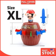 (TOY17) XL Size Pop Up 2 in 1 Pirate Barrel Game Saving Box Roulette Games Pirate Bucket Toy