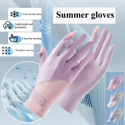 OhSunny Summer Light Breathable Sunscreen Driving Gloves New Tech Ceramic Fabric UPF 2000+ Anti UV S