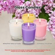 6pcs Glass Candle, unscented/scented, burning 12hours±,  2oz/60ml (High Quality)