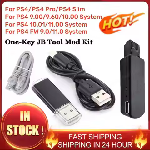 One-Key JB Tool Mod Kit USB Dongle w/ Type-C Cable Kit Game Accessories for PS4/PS4 Pro/PS4 Slim 9.0