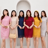 (SUPLIER) Eunbi Dress PREMIUM BRUKAT CORD TULANG Dress CHONGSAM IMLEK Envi Brocade Christmas 