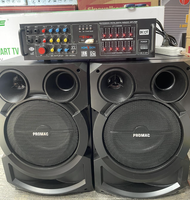 SET Promac Speaker 8 inch with amplifier 300watts with bluetooth/FM/USB input with wired mic /TESTED