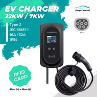 EV Charger 22KW 7KW 16A 32A 1 or 3 Phase EVSE Wallbox EV Charging Station with Type 2 Cable BYD BMW