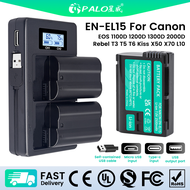 PALO 2500mAh EN-EL15 ENEL15 EN EL15C Battery + LCD Smart Charger For Nikon D500 D600 D610 D750 D800 D800E D810 D810A D7000 D7100 D7200 Camera