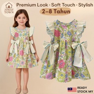 Girls Kids Aloha Hawaii Bow & Floral Fly Sleeve Dress | Gaun Budak Perempuan Corak Bunga & Riben