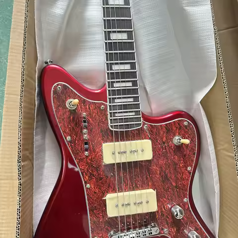 US Warehouse Red Jazzmaster Electric Guitar 6 String HH P90 Custom Solid Wood Free Ship Free Shippin