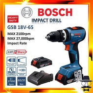 BOSCH HEAVY DUTY GSB 18V-65 BRUSHLESS MOTOR 18V BATTERY CORDLESS IMPACT DRILL DRIVER / GERUDI GSB18V