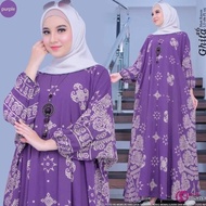 Terjangkau Kaftan Motif Bunga Dress Gamis Muslim Wanita Super Jumbo