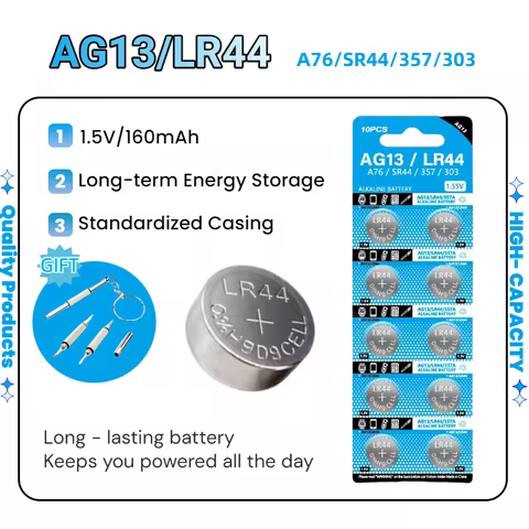 2-100pcs LR44 AG13 160mAh Cell Coin Watches Battery L1154 357 SR44 RW82 1.55V Alkaline Button Batter
