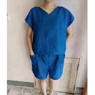 Linen Set Shirt Hand Sewing Work