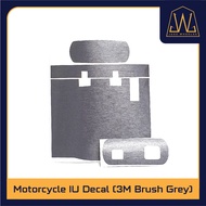 Motorcycle IU Sticker Top Front and Back ( 3M Brush Grey )