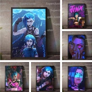 League of Legends Canvas Jinx Arcane Painting Anime LOL Poster Wall Print Pictures Home Decoration