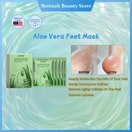 🔥Ready Stock【BUY2GET1FREE】Aloe Vera Feet Mask 6pcs Feet Peeling Mask Gently Exfoliate Calluses ＆ Whi