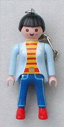 全新 2003 收藏品 德國 正版 playmobil 鑰匙圈 公仔 摩比 玩具 模型 職業 人偶 塑膠袋密封 - 管家